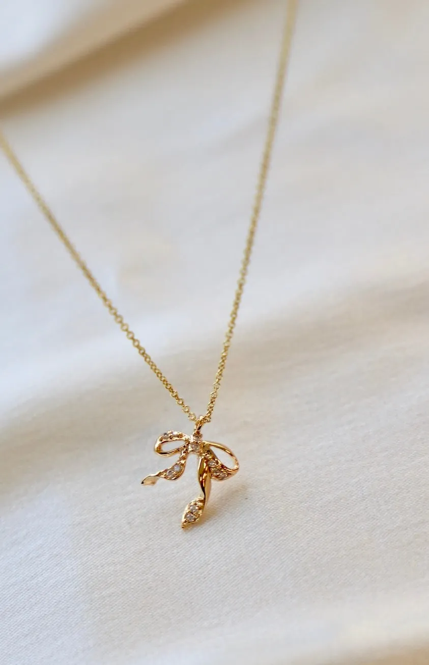 CZ BOW NECKLACE