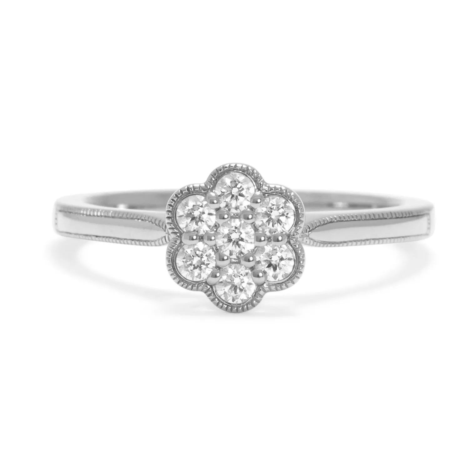 Daisy Ethical Diamond Cluster Gold Engagement Ring