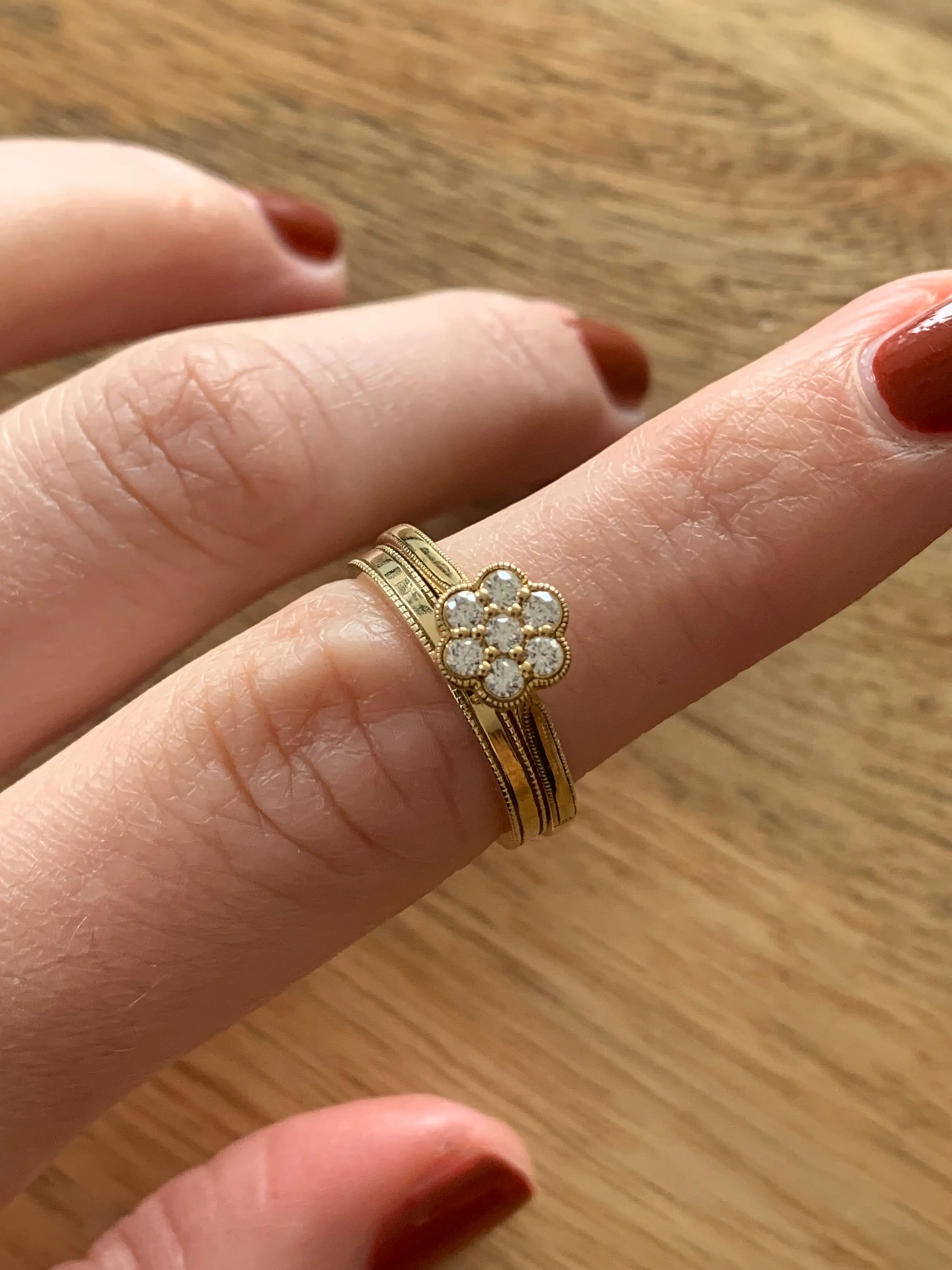 Daisy Ethical Diamond Cluster Gold Engagement Ring