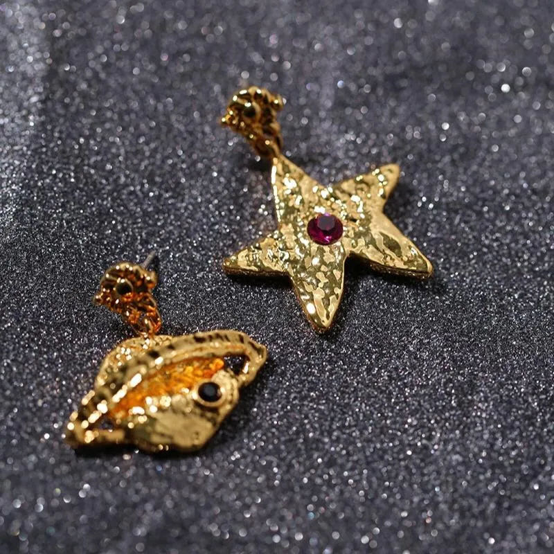 Dazzling Stars Pentagram Planet Element Earrings Planet Earrings