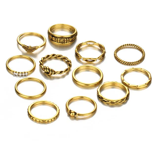 Delicate & Charmed Gold Ring Set