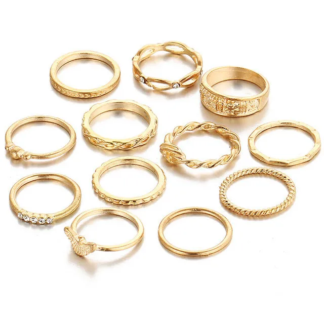 Delicate & Charmed Gold Ring Set