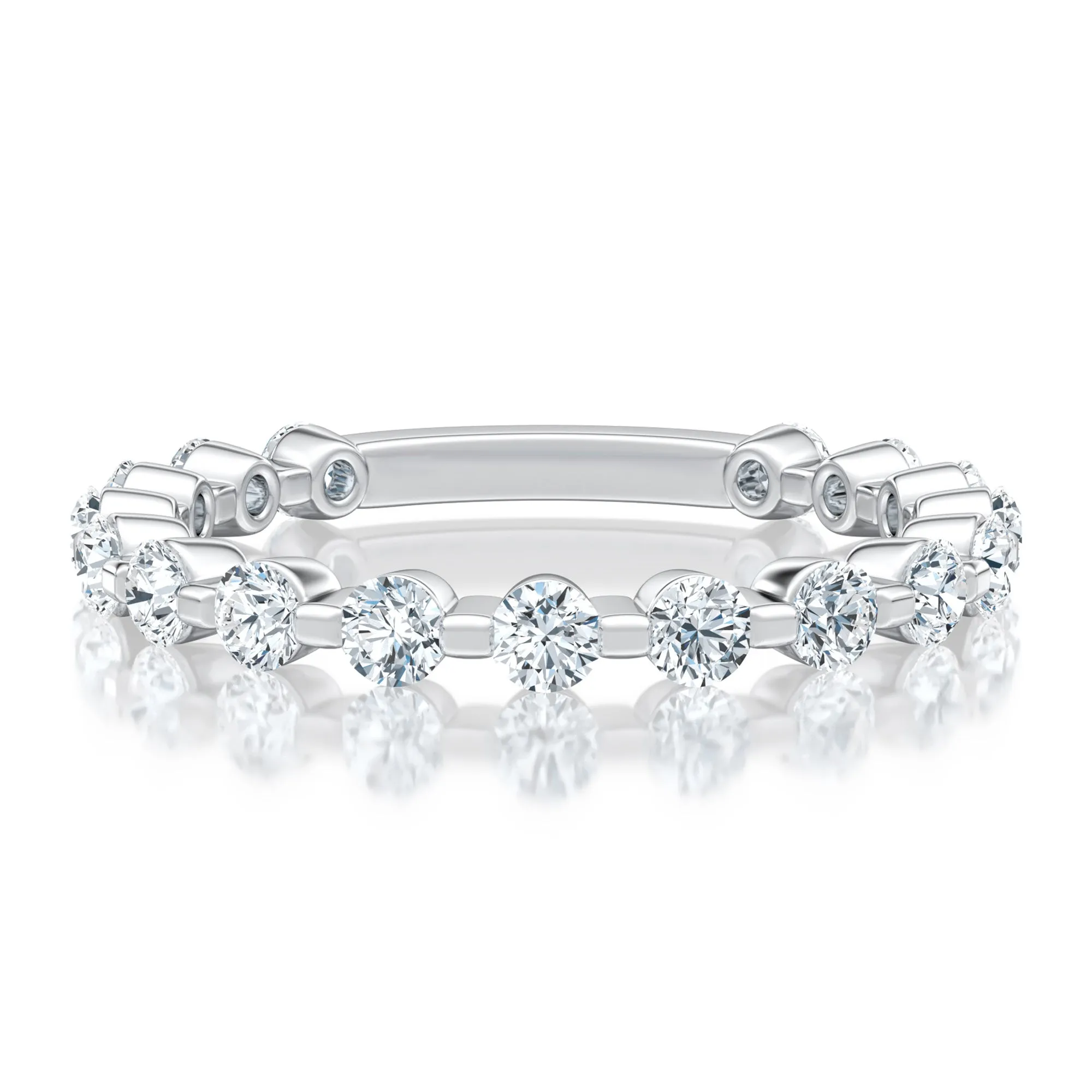 Delicate Round Diamond Wedding Band