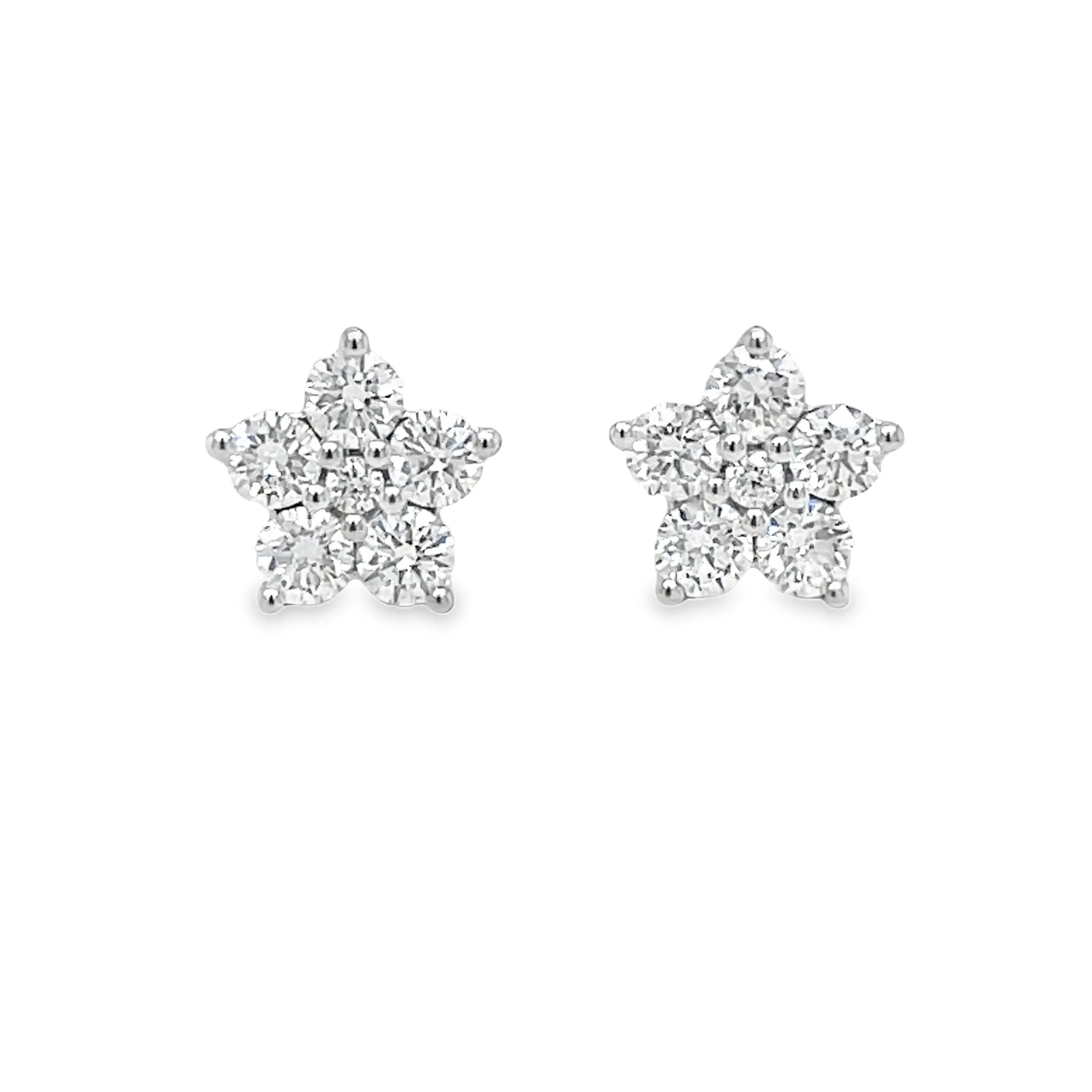 Diamond Flower Stud Earrings