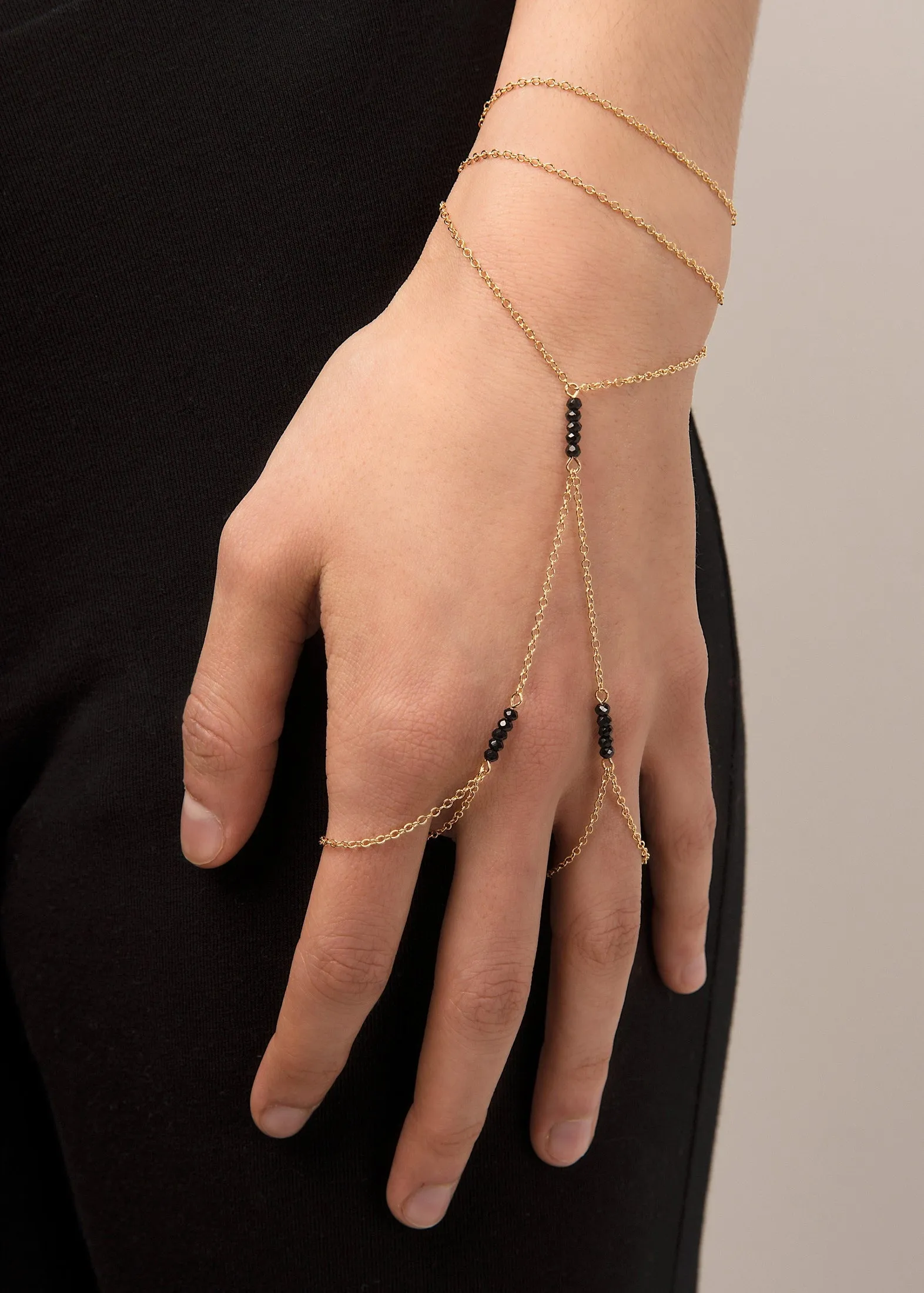 Double Simplicity Gemstone Hand Chain