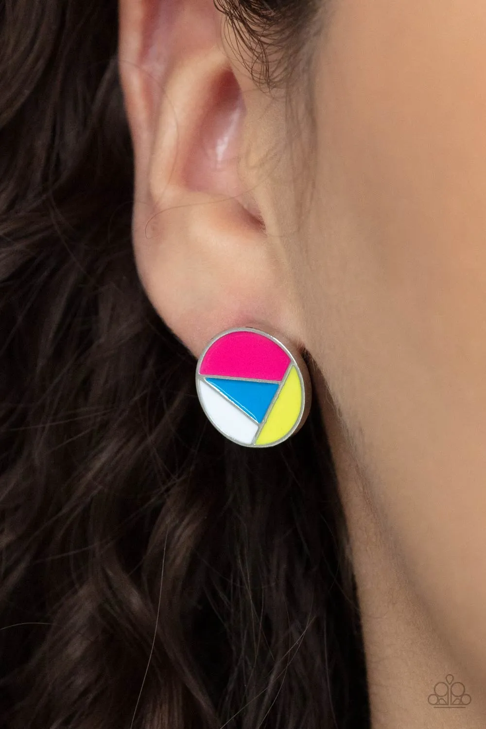 Earrings Artistic Expression - Pink Multi POST E154