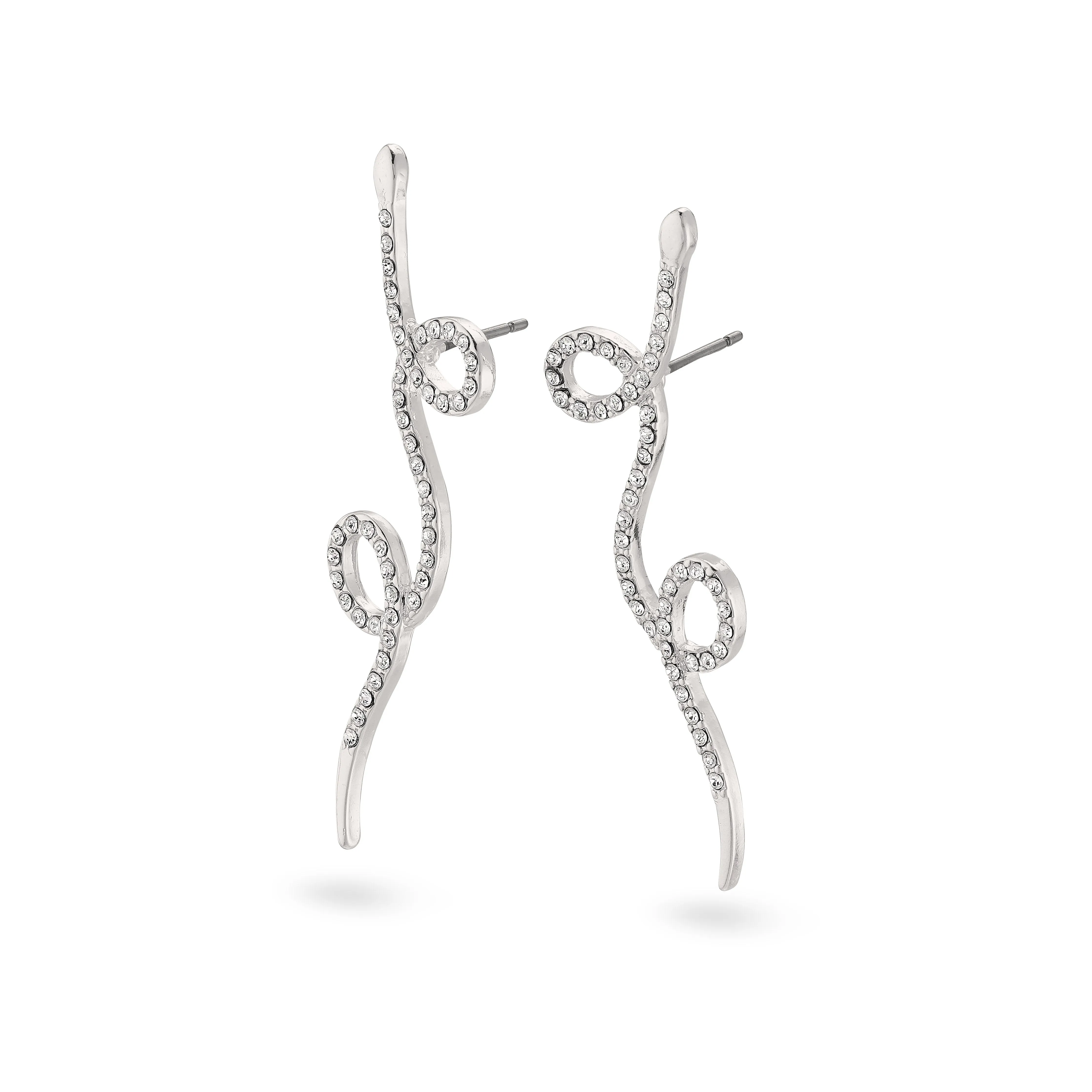 EBBA crystal snake earrings silver-plated