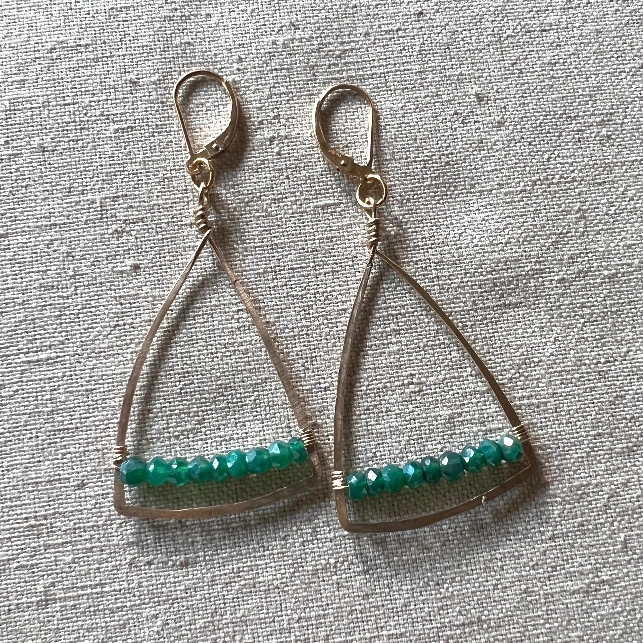 Emerald Chalcedony Earrings