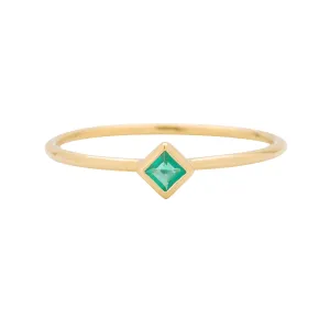 Emerald Stacking Ring - Princess Cut