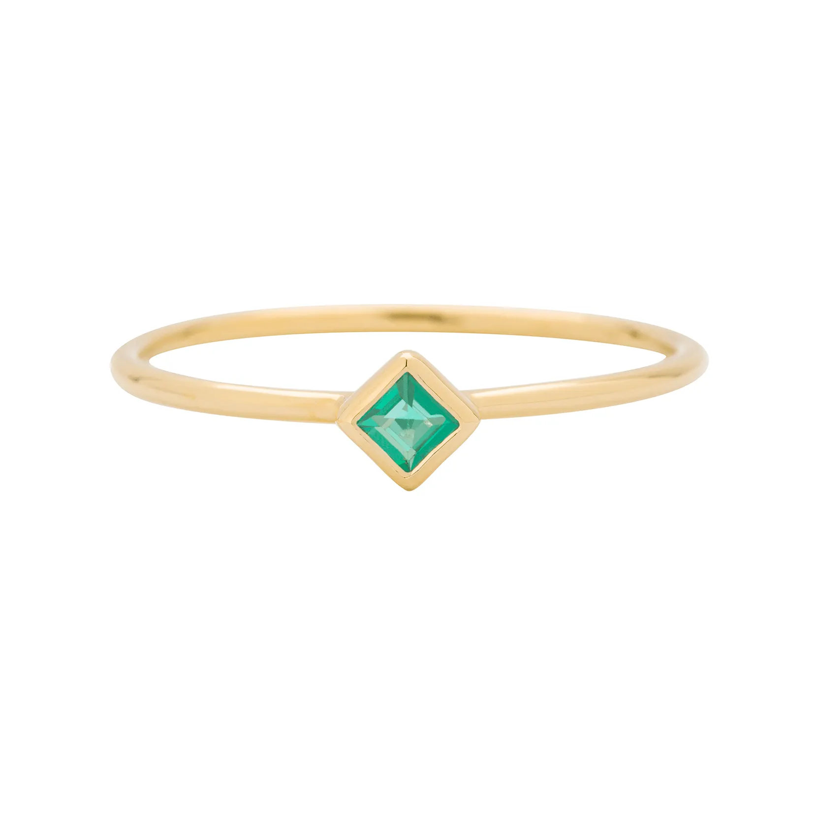 Emerald Stacking Ring - Princess Cut