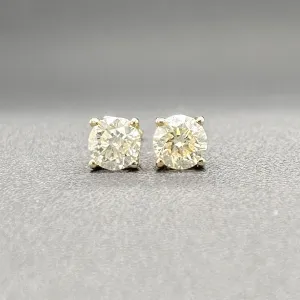 Estate 14K Y Gold 0.27ctw J-K/SI2 Diamond Stud Earrings