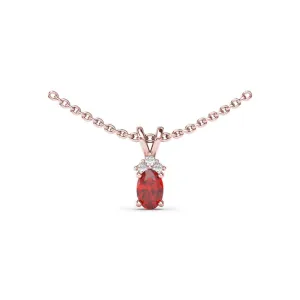 Fana Oval Ruby and Diamond Pendant