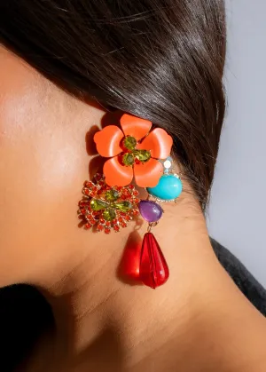 Fiesta Bloom Earrings Orange