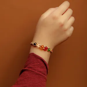 Five-color String Bracelet Colorful Rope Five Beads Color