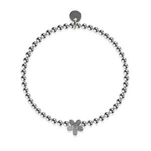 Flower Power | Silver | Crystal Charm Bracelet