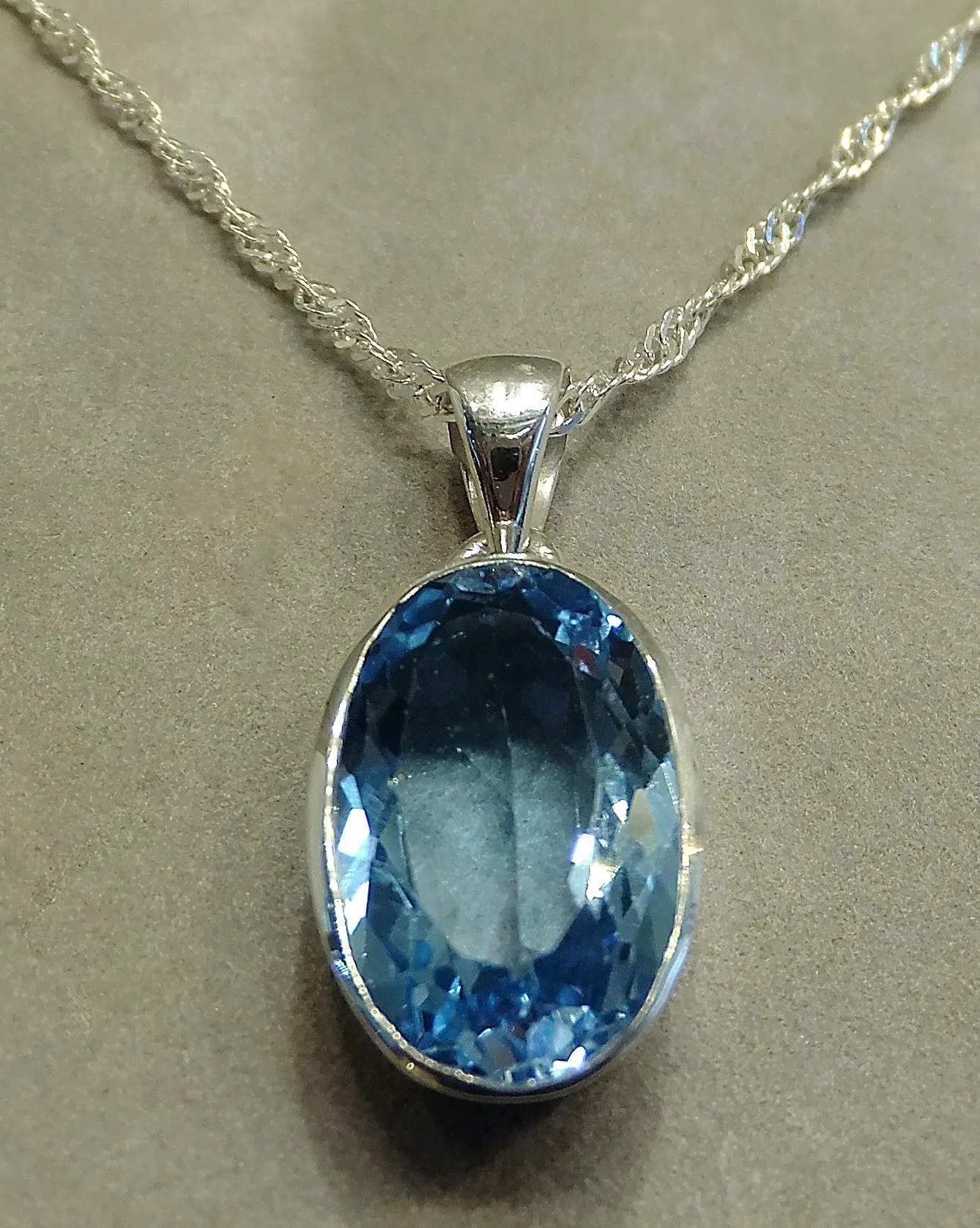 Genuine Blue Topaz Necklace