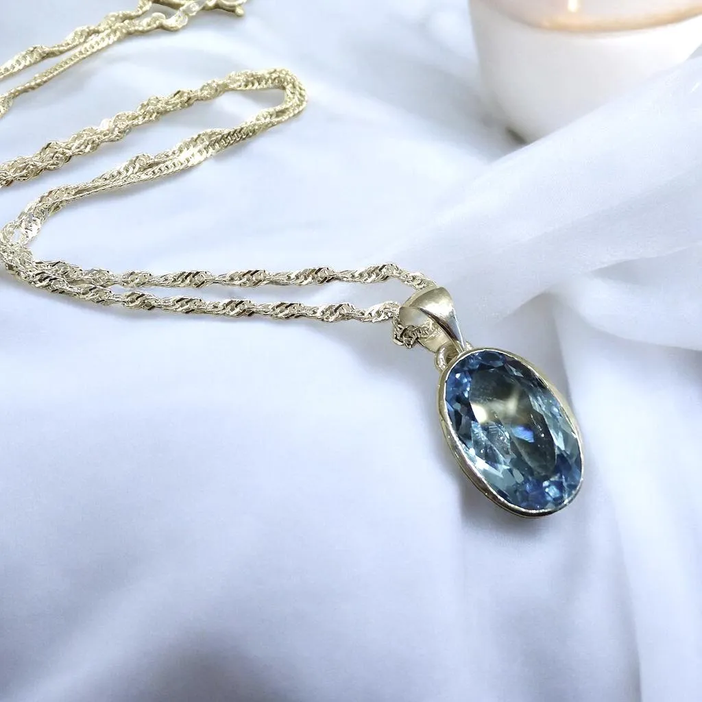 Genuine Blue Topaz Necklace