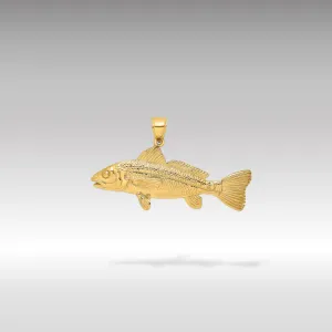 Gold 3D Red Fish Pendant