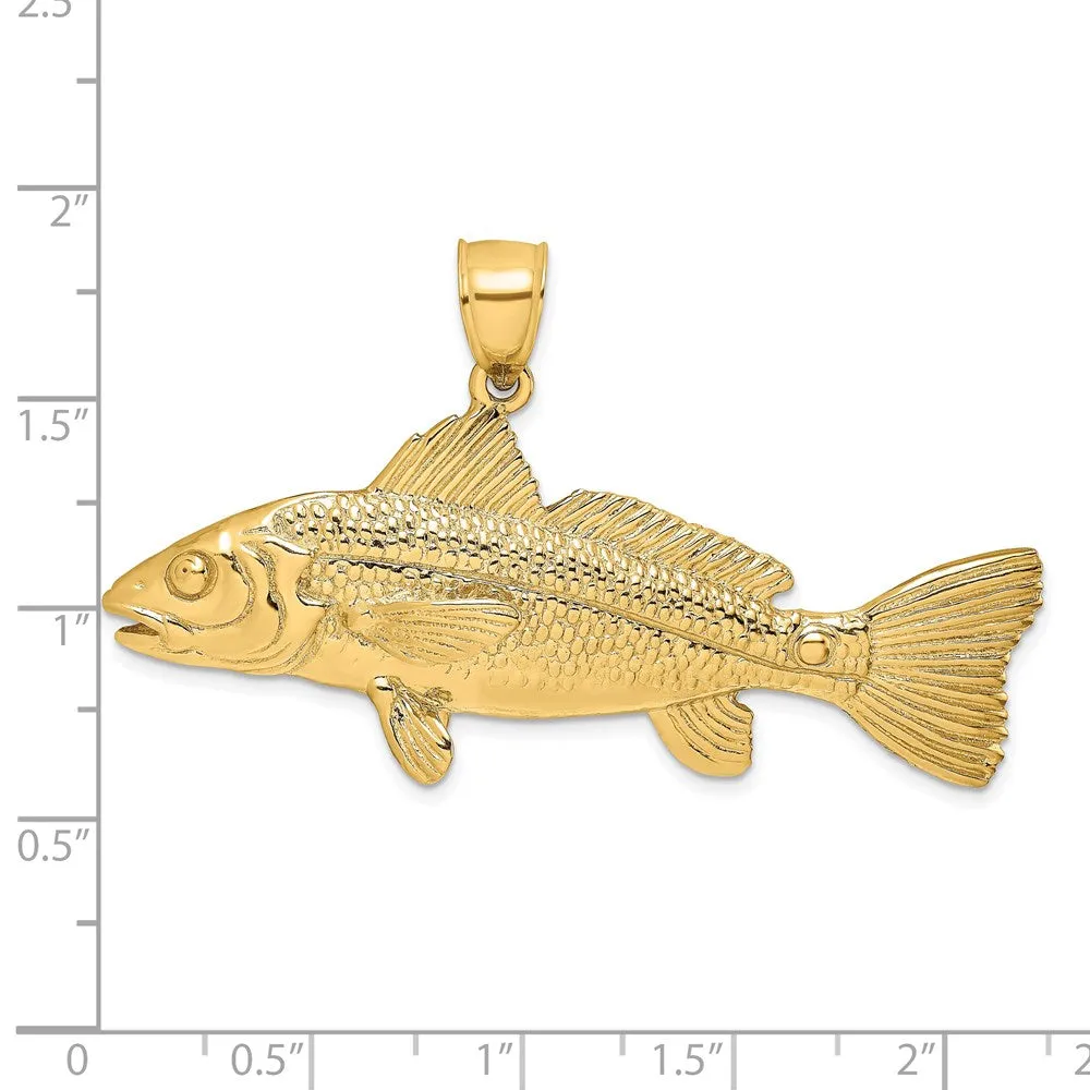 Gold 3D Red Fish Pendant