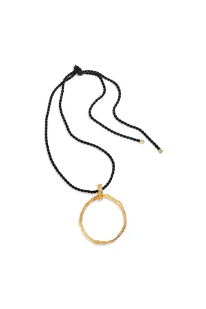 Gold Brass Wire Pendant Necklace