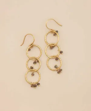 Gold-Plated Earrings with Labradorite Gemstones