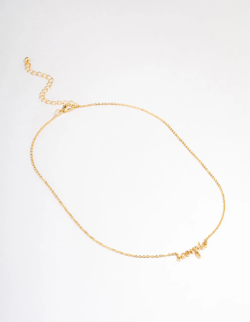 Gold Plated Scorpio Script Pendant Necklace