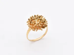 Gold Spiky Ring - Sea Urchin Ring - Large Coral Ring