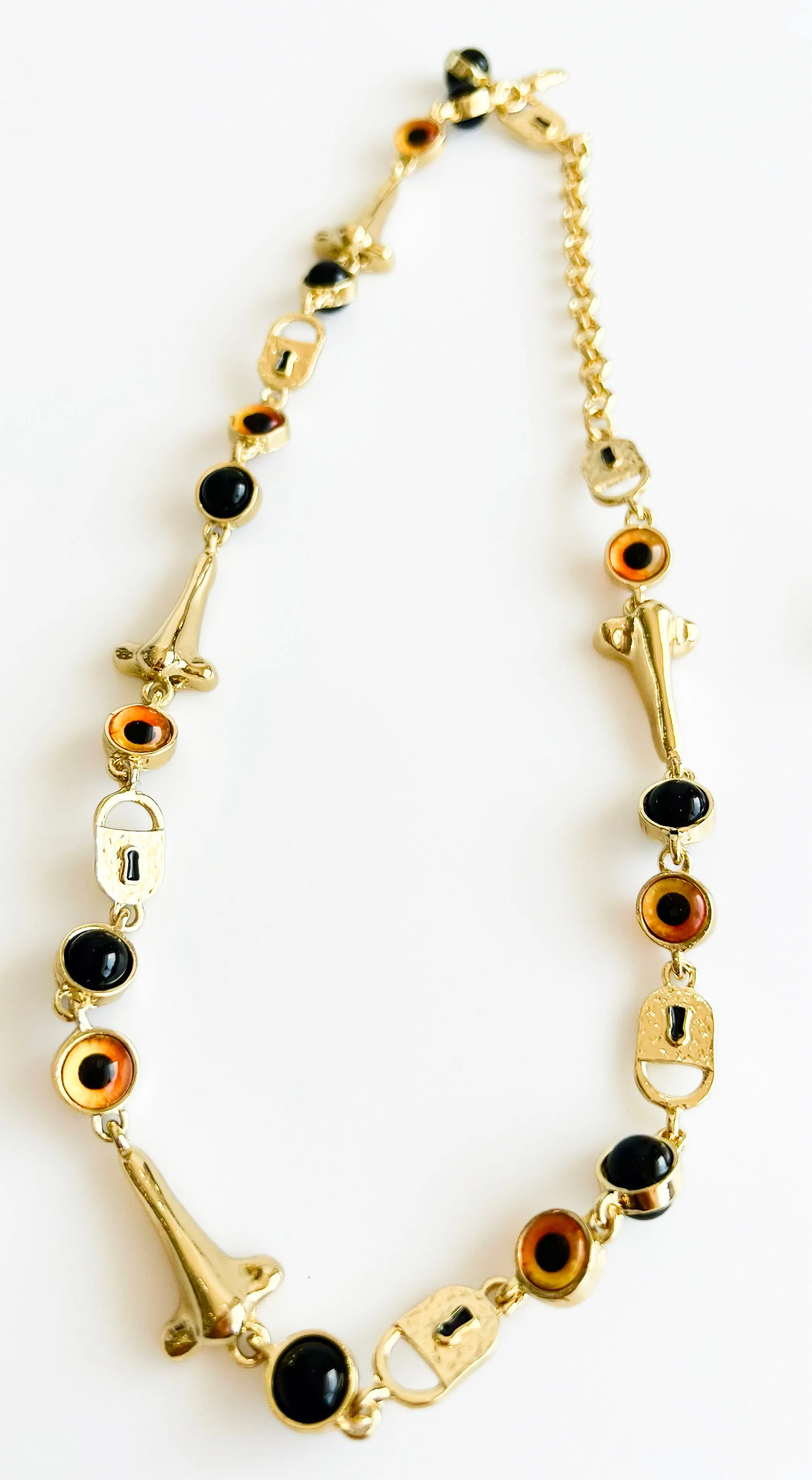 Gold Statement Necklace and Earrings Set