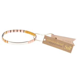 Good Karma Miyuki Bracelet | Be Fierce - Pink/Mustard/Silver