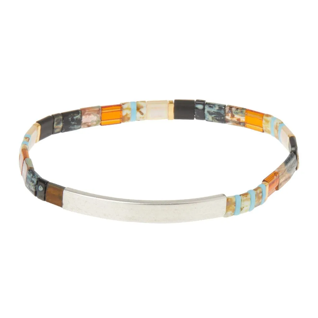 Good Karma Miyuki Bracelet | Gratitude - Earth/Sky Silver