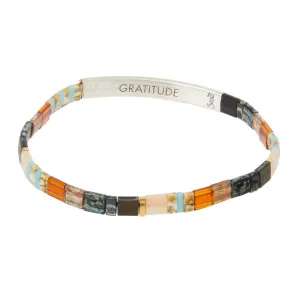 Good Karma Miyuki Bracelet | Gratitude - Earth/Sky Silver