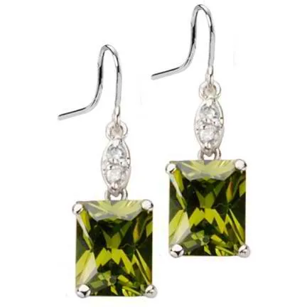 Hayden Olive Cubic Zirconia Earrings