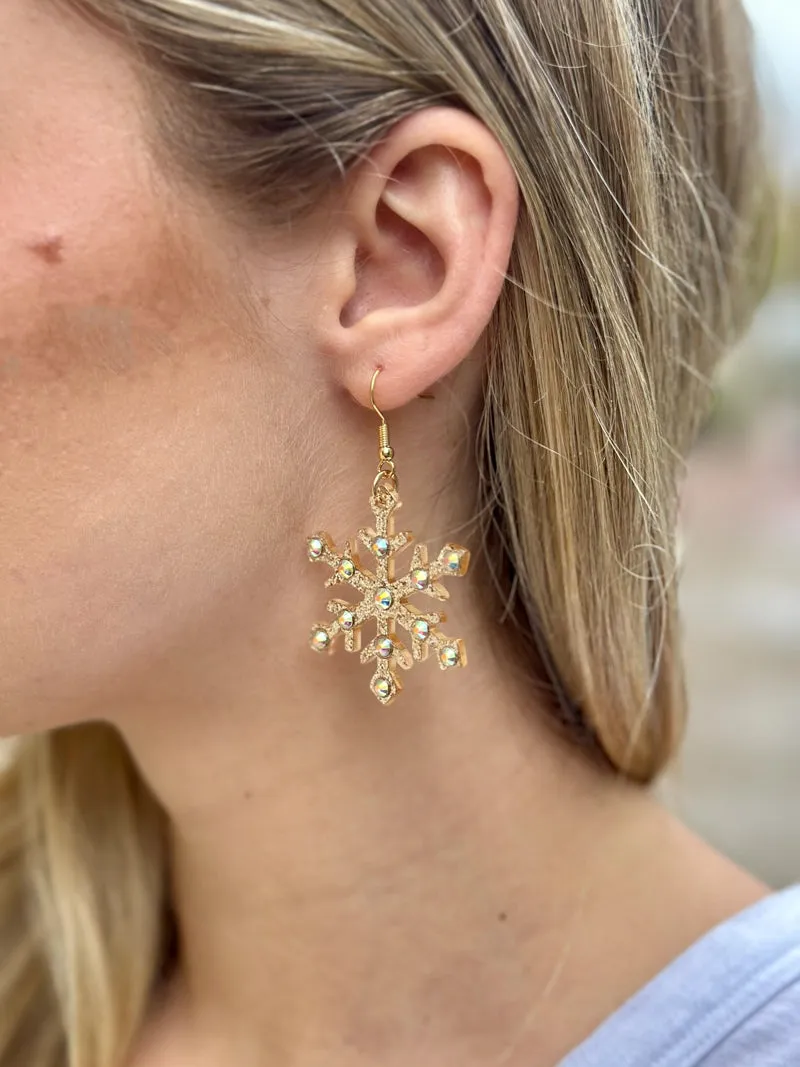 Icy Radiance Snowflake Earrings