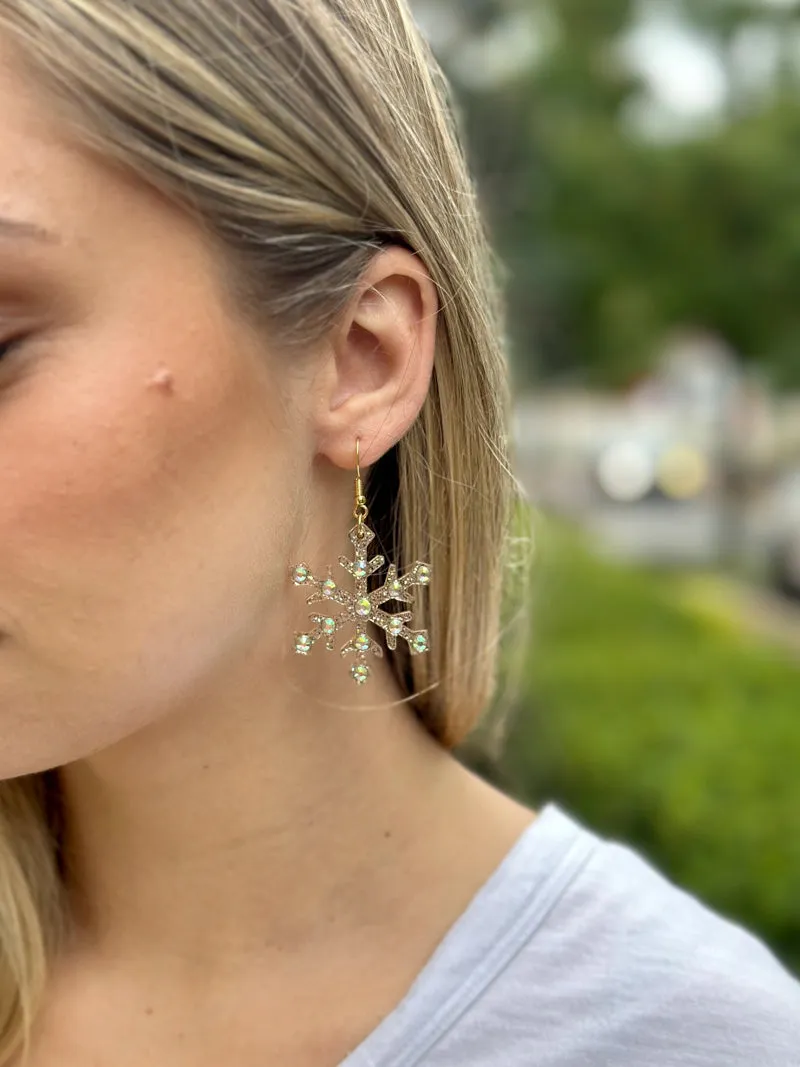 Icy Radiance Snowflake Earrings