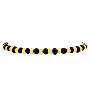 IRIDESCENT BALL STRETCH BRACELET GOLD & BLACK