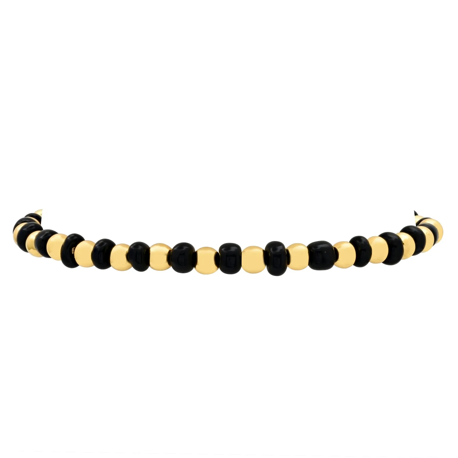 IRIDESCENT BALL STRETCH BRACELET GOLD & BLACK