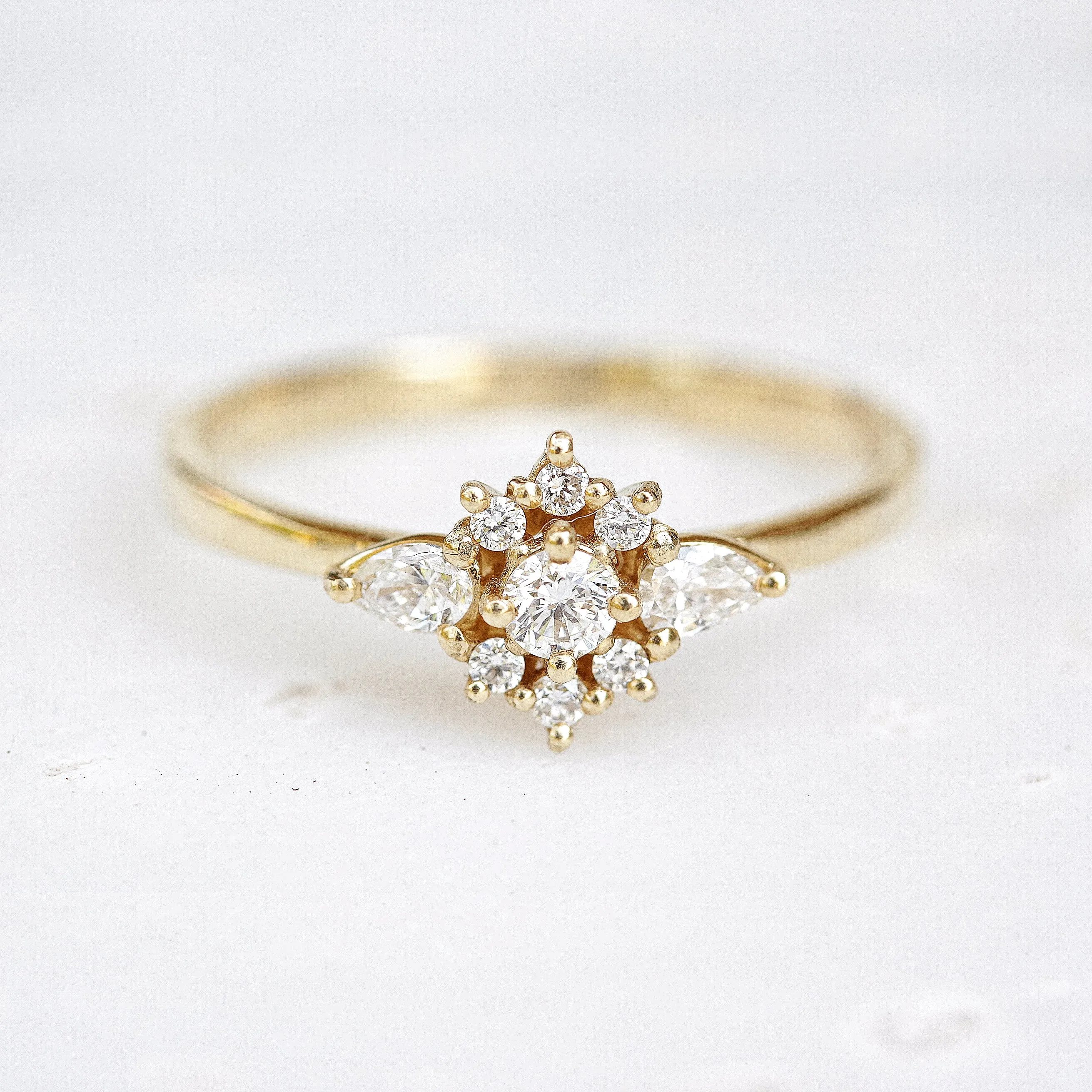 Iris flower dainty engagement ring ♥