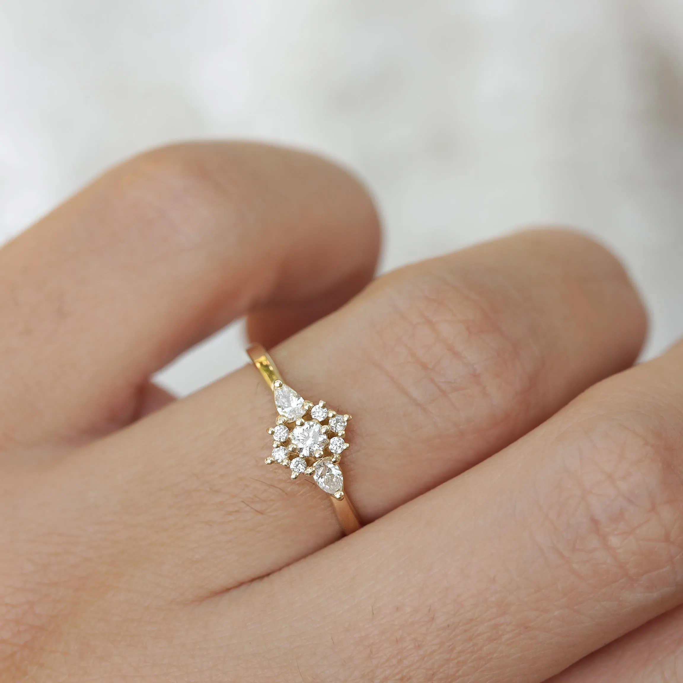 Iris flower dainty engagement ring ♥