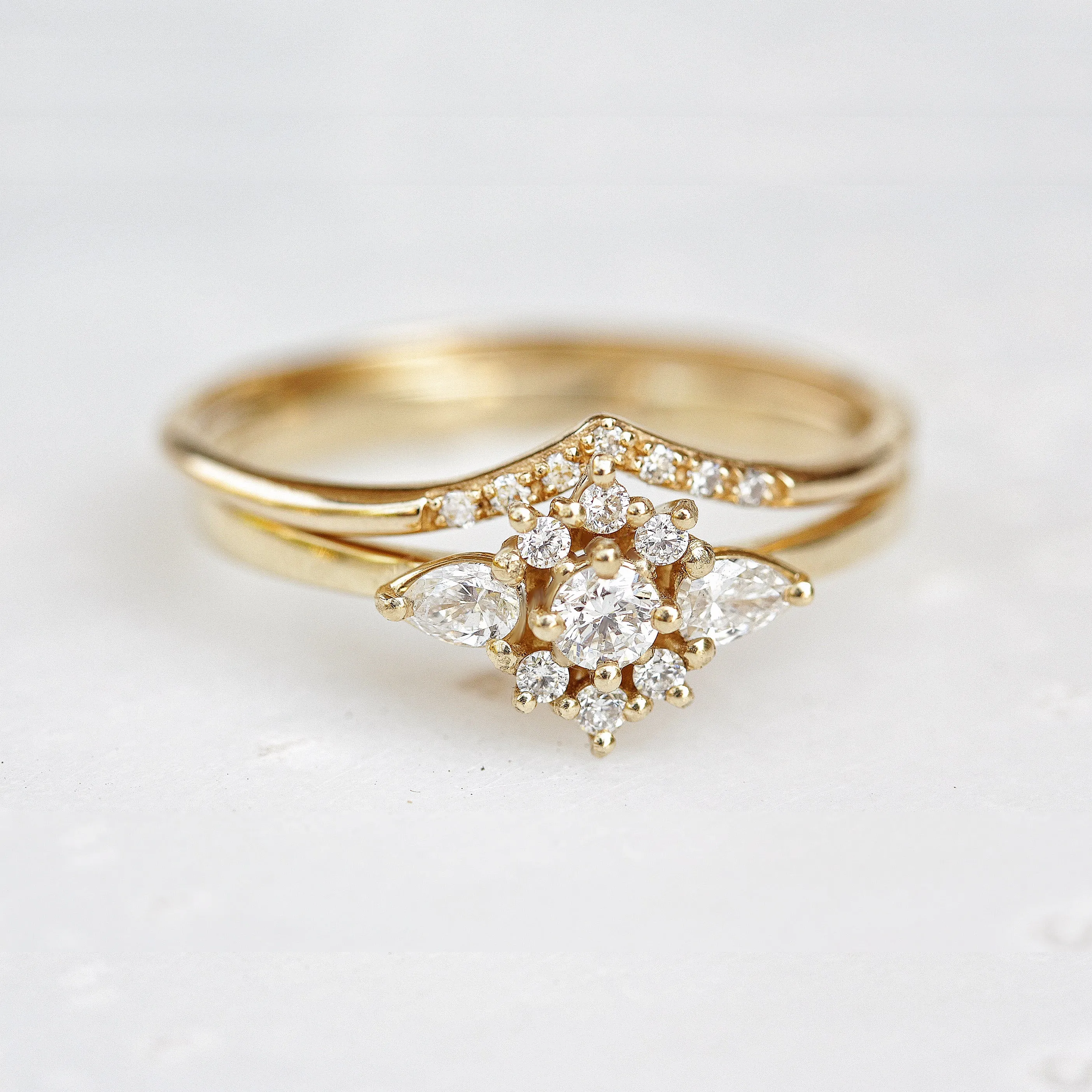 Iris flower dainty engagement ring ♥