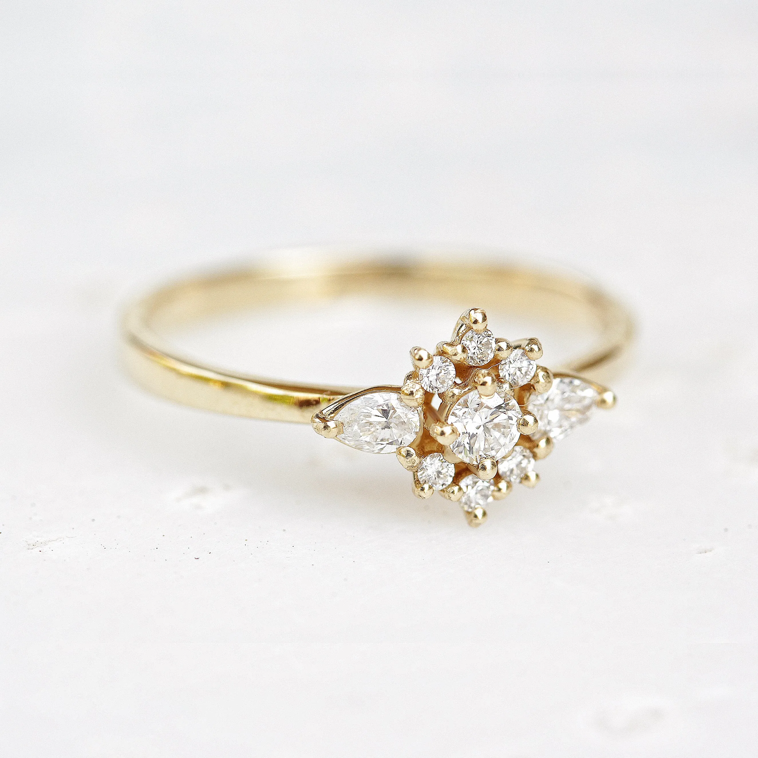 Iris flower dainty engagement ring ♥