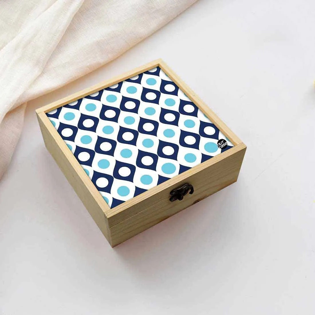 Jewellery Box Makepup Organizer -  Shades Of Blue Retro