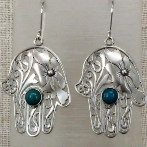 Jewelry shop Israeli jewelry sterling silver hamsa Eilat Earrings