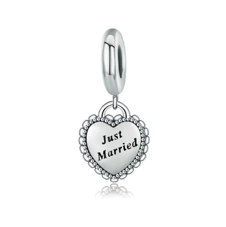 Just Married Charm 925 Sterling Silver