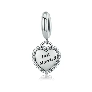 Just Married Charm 925 Sterling Silver