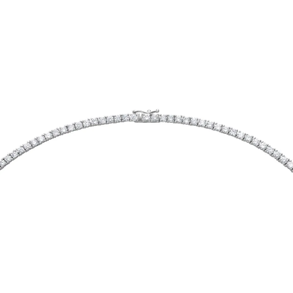 Lab Grown Diamond Tennis Necklace (15.00 ct.) 3.25mm 4-Prongs Setting in 14K Gold