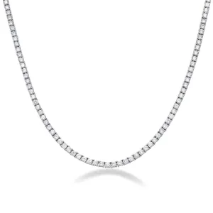 Lab Grown Diamond Tennis Necklace (15.00 ct.) 3.25mm 4-Prongs Setting in 14K Gold