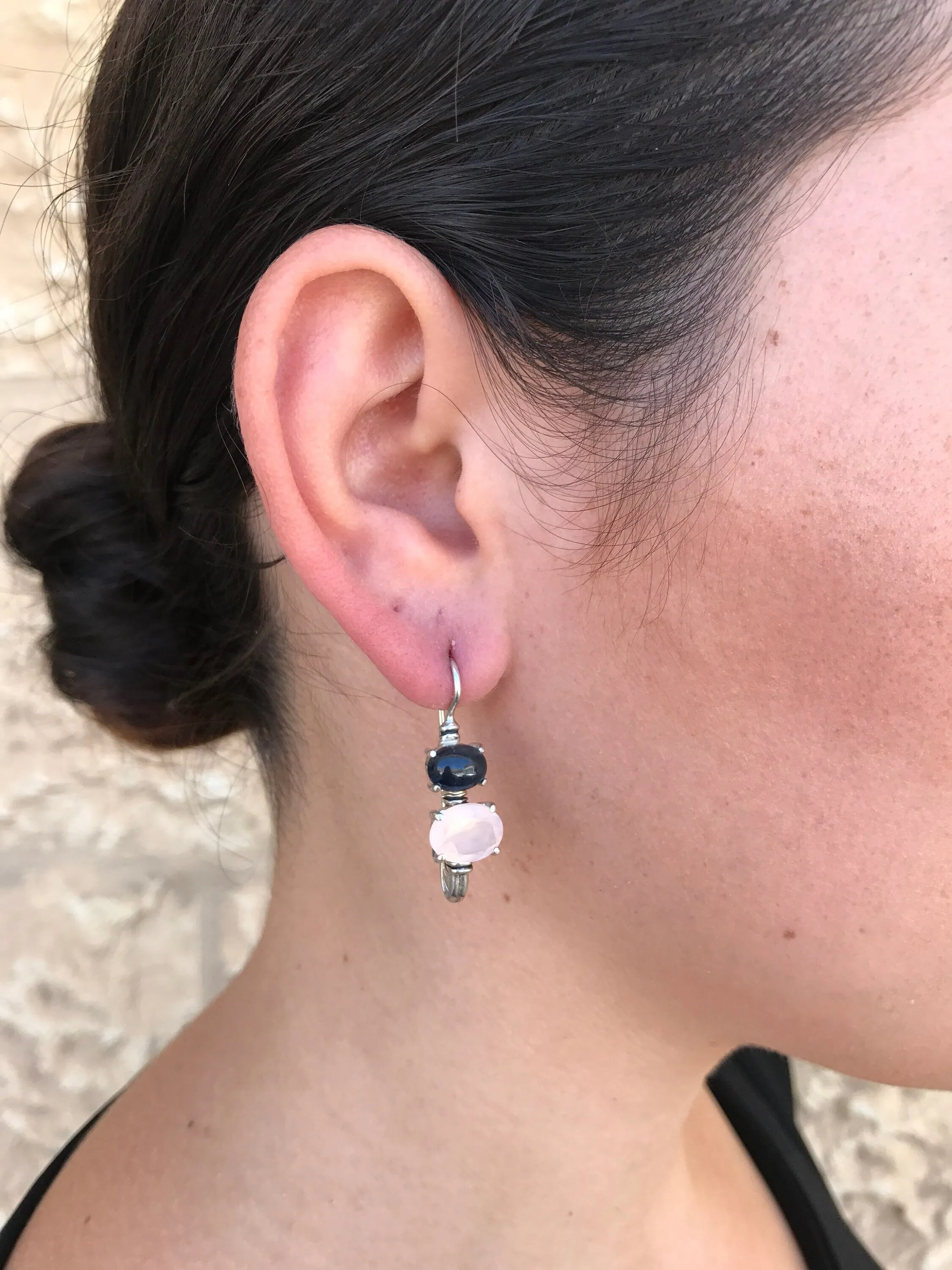 Lapis Lazuli Dangling Earrings - Natural Lapis Earrings - Boho Statement Earrings