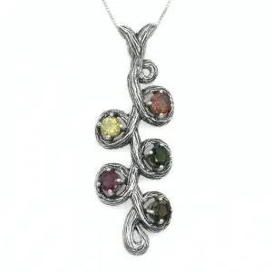 Large Tourmaline Pendant - Branch Statement Necklace - Artistic Necklace