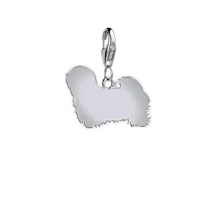 Lhasa Apso Silhouette Silver Charm