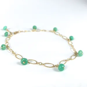 Lili - Chrysoprase, 14k Gold Filled Bracelet